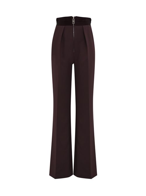 Pantaloni in crepe leggero effetto smoking con pinces Elisabetta Franchi | PA10056E2EA4